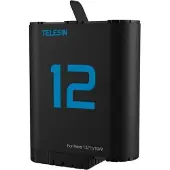Telesin Lithium Battery For Gopro Hero 12/11/10/9 Action Camera Accessory Noir