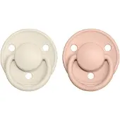BIBS De Lux Natural Rubber Size 1: 0+ months tétine Ivory / Blush 2 pcs