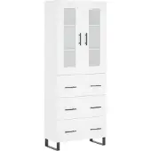 vidaXL Highboard blanc 69,5x34x180 cm Bois composite