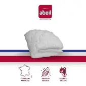 Abeil Pile, 100% polyester, doux, 400g/m, blanc, 200x200cm