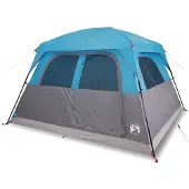 vidaXL Tente familiale pour 6 personnes bleue étanche à l'eau