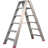 Kippers Rijssen 4741000206 Échelle Double - Aluminium - 2 X 6 Marches - Hauteur De Travail Max. 3,45 M.