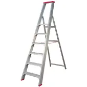 Kippers Rijssen 4741000106 Échelle Industrielle SuperPRO - Simple - Aluminium - 1 X 6 Marches - Hauteur De Travail Max. 3,45 M