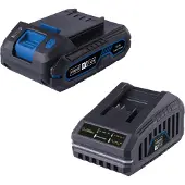 Scheppach Batterie 2,0 Ah 20 V + chargeur - batterie universelle pour la gamme 20 V IXES