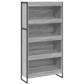 vidaXL Bibliothèque 2 Pcs Gris Sonoma 80 X 30 X 155 Cm