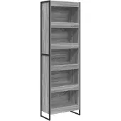 vidaXL Bibliothèque 2 Pcs Gris Sonoma 80 X 30 X 155 Cm