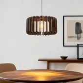 LumenXL Suspension Inzai en bois foncé – ronde