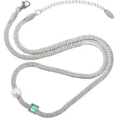 Gaya Chaîne émeraude / argent / blanc