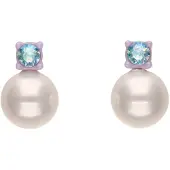 NAEMI Boucles d'oreilles bleu / lilas / blanc perle