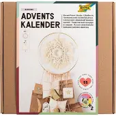 Folia 9386 - Kit calendrier de l'Avent "Macramee", 55 pièces de bricolage DIY pour créer un calendrier de l'Avent individuel avec un élément tendance en macramé