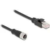 DeLOCK 60072 M12 Adapterkabel D-kodiert 4 Pin BU zu RJ45,ST 50 cm
