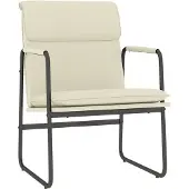 vidaXL Chaise Longue Crème 55x64x80 Cm Similicuir