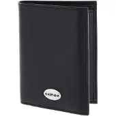 OXMOX Cuir porte-monnaie Leather Kombibörse Pure Metal Round Black noir