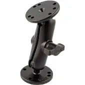 Ram Mounts Universal Double Ball Mount With Two Round Plates B Size Medium Mono Pivot Arm Noir