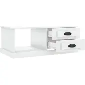 vidaXL Table basse blanche 90x50x35 cm Bois composite