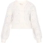 IZIA Cardigan turquoise / orange / rose / blanc cassé