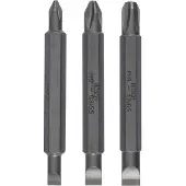 Bosch Pack de 3 Embouts de vissage doubles S 0,6x4,5, S 0,8x5,5, S 1,2x6,5, PH1, PH2, PH3, 60mm