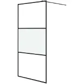 vidaXL Walk-in Duschwand 100x195 cm Halfmat ESG Glass Schwarz