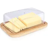 Huismerk Beurrier - Excellent Houseware - 19 X 12 Cm - Bambou - Non Compatible Lave-Vaisselle
