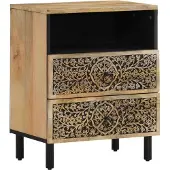 vidaXL Table de chevet 50x33x60 cm bois de manguier massif