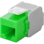 Goobay Module Keystone RJ45 CAT 6A, UTP, vert - largeur 16,5 mm, type crocodile, bornier pour montage LSA sans outil