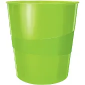 Leitz corbeille à papier wow, en plastique, 15 litres, vert noir