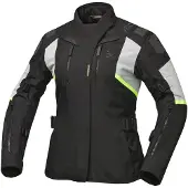 Modeka Veste textile de moto pour femme Striker III, noir/gris clair, 40