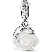 Pandora Charm Pendant Double Rose Blanche En Fleur