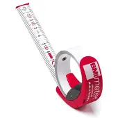 Bmi 429341021 Ruban a mesurer avec frein/clip de ceinture, Rouge/blanc, 3 m x 16 mm