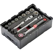 Rothenberger Jeu de clés à douilles 6 pans 1/4", 17 pièces - 1000002180