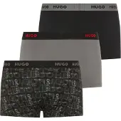 HUGO Lot de trois boxers courts en coton stretch avec taille logotée