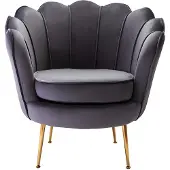 Vente-Unique.nl Fauteuil Coquillage En Velours Anthracite Dandelion