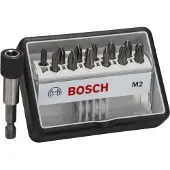 Bosch Embouts de vissage courts qualité extra-dure Robust Line, set de 12 pièces + 1 (M)