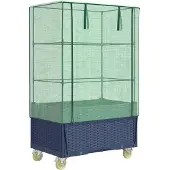 vidaXL Lit surélevé avec rehausse et roulettes aspect rotin 80x50x182 cm