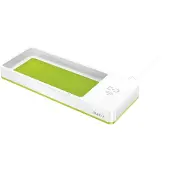 Leitz 5365-10-54 5365 Pot à crayons WOW Duo Colour - avec chargeur à induction, blanc/vert métallique