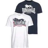 Lonsdale T-Shirt 'Loscoe' marine / rouge foncé / blanc