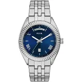 Fossil Montre à affichage analogique 'Campbell' bleu marine / argent / blanc