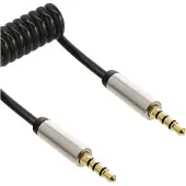InLine Slim - Câble audio - mini jack 4 pôles prise pour mini jack 4 pôles prise - 1 m - noir - bobiné