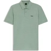 BOSS Polo en piqué de coton avec motif imprimé