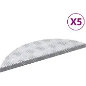 vidaXL Marche d'escalier demi-lune 5 pièces argent 60 x 18 x 2,5 cm aluminium