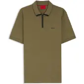 HUGO Polo en piqué de coton avec logo contrastant