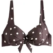 Next Hauts de bikini brun foncé / blanc