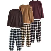 Next Pyjama bleu marine / marron châtaigne / cappuccino / bordeaux