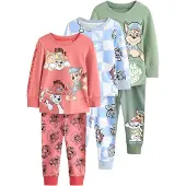 Next Pyjama 'Snuggle' bleu clair / vert pastel / rouge / noir