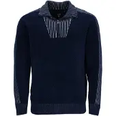 Hajo Pull-over 'Chenille' bleu / blanc