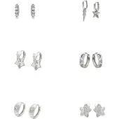 Faina Boucles d'oreilles argent / transparent