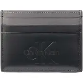 Calvin Klein Étui 'Smooth Monologo Card' gris foncé / noir
