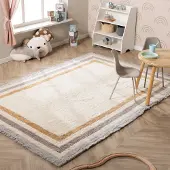 Little Olly Tapis lavable pour enfant - Milo Gris | 80x150 cm | Rectangulaire | Pile courte