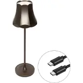 QAZQA Lampe de table rétro bronze foncé rechargeable IP44 - Granny