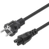 Manhattan Stromkabel C5 auf Schutzkonktakt EU CEE 7/7, 3 m (3 m), Câble d'alimentation, Noir